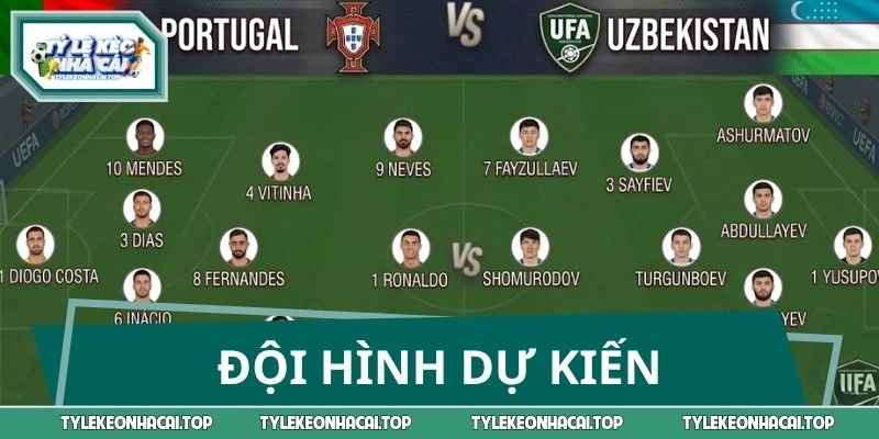 Đội hình dự kiến ra sân trận Bồ Đào Nha và Uzbekistan hôm nay