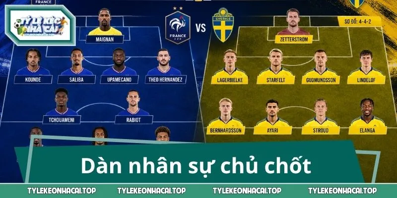 Dàn nhân sự chủ chốt trong trận Pháp vs Thụy Điển