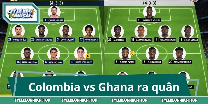 Colombia vs Ghana ra quân với dàn cầu thủ tinh nhuệ