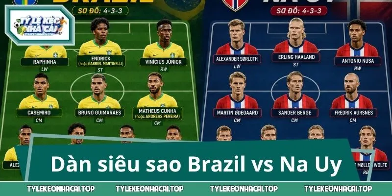 Dàn siêu sao Brazil vs Na Uy sẵn sàng ra sân